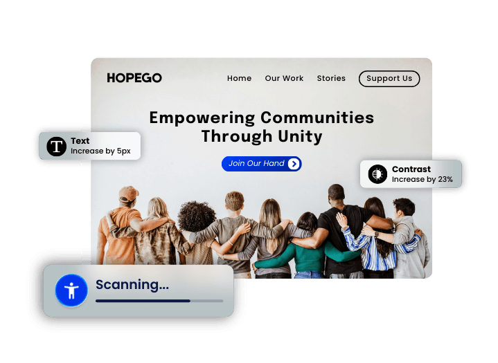Nonprofit community platform empowering communities with accessibility scanning features