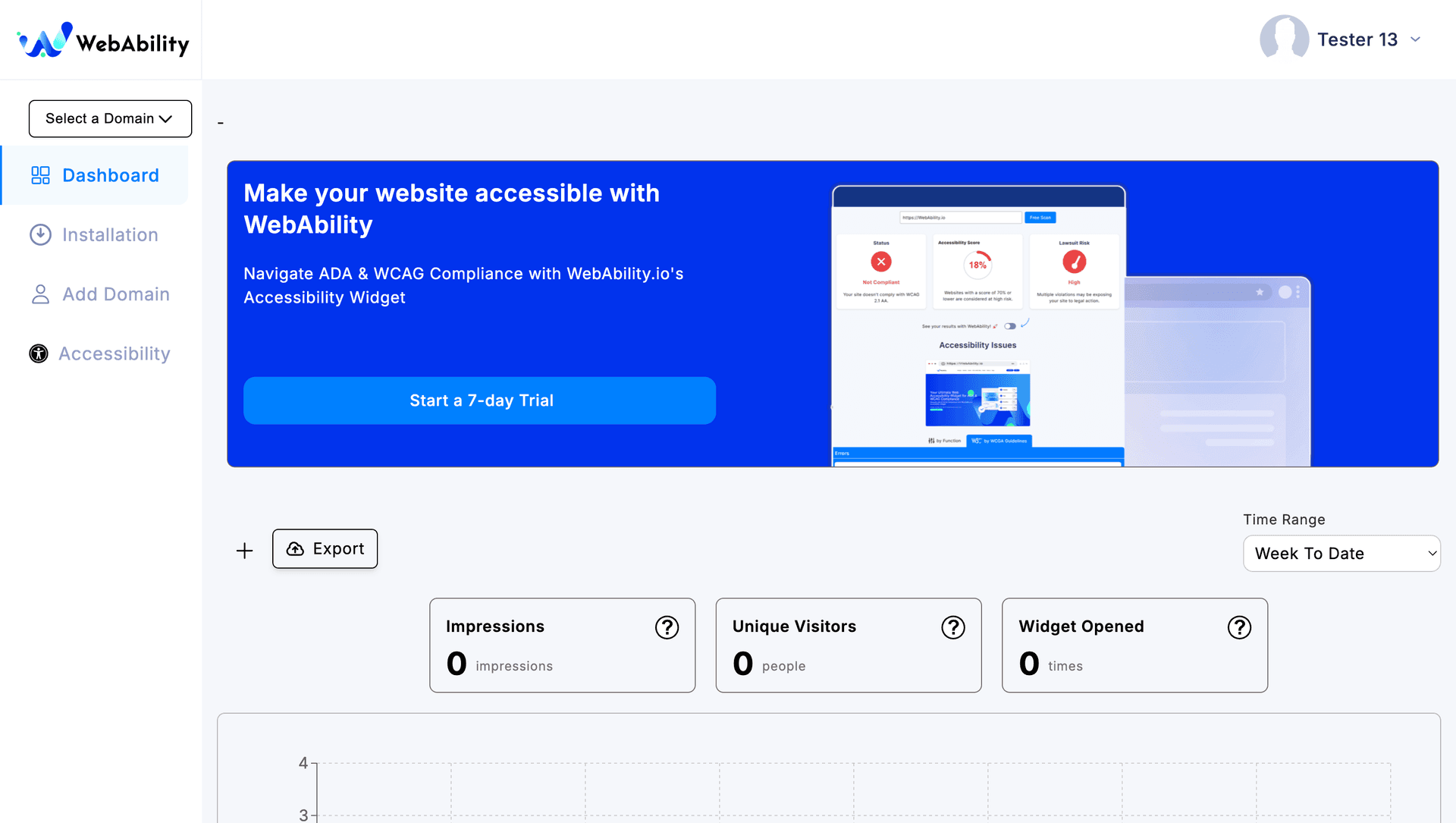Screenshot for WebAbility Trial banner
