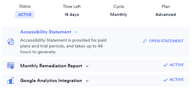 Screenshot of WebAbility Accessiblity Statement