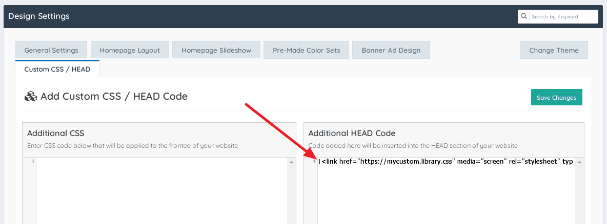Screenshot of Site-Wide References