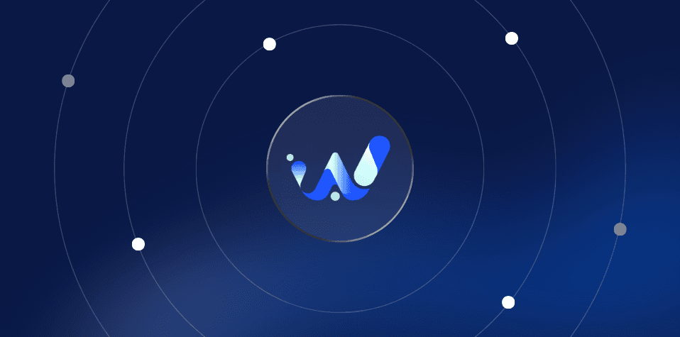 The WebAbility mark at the centre of concentric orbits dotted with points being tracked
