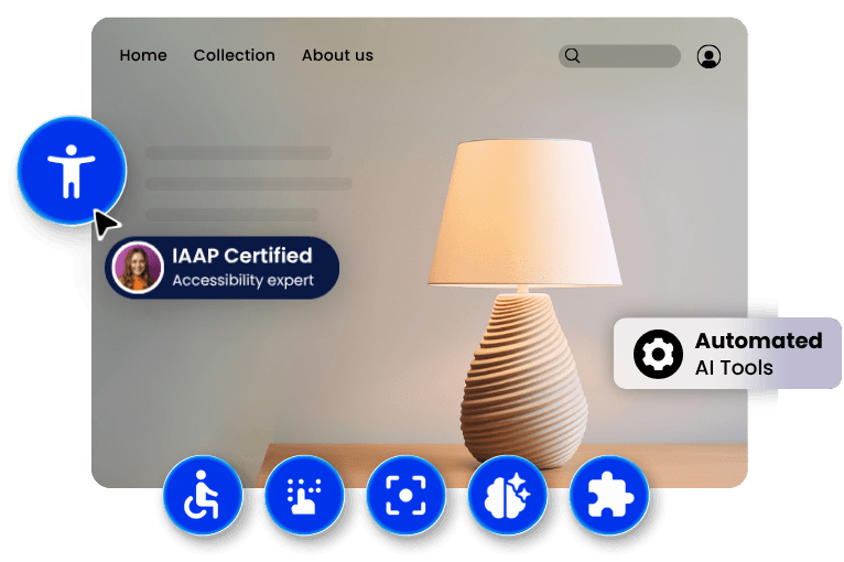 A WebAbility scan in progress, automatically increasing text size and boosting contrast for accessibility