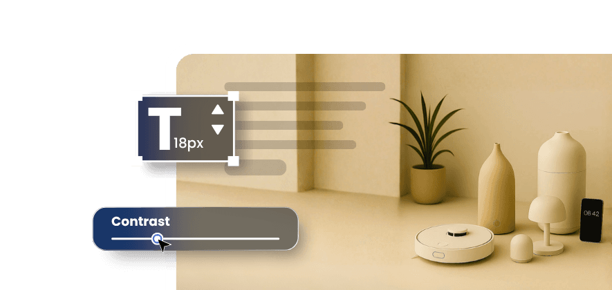 Visual enhancement controls for low vision users