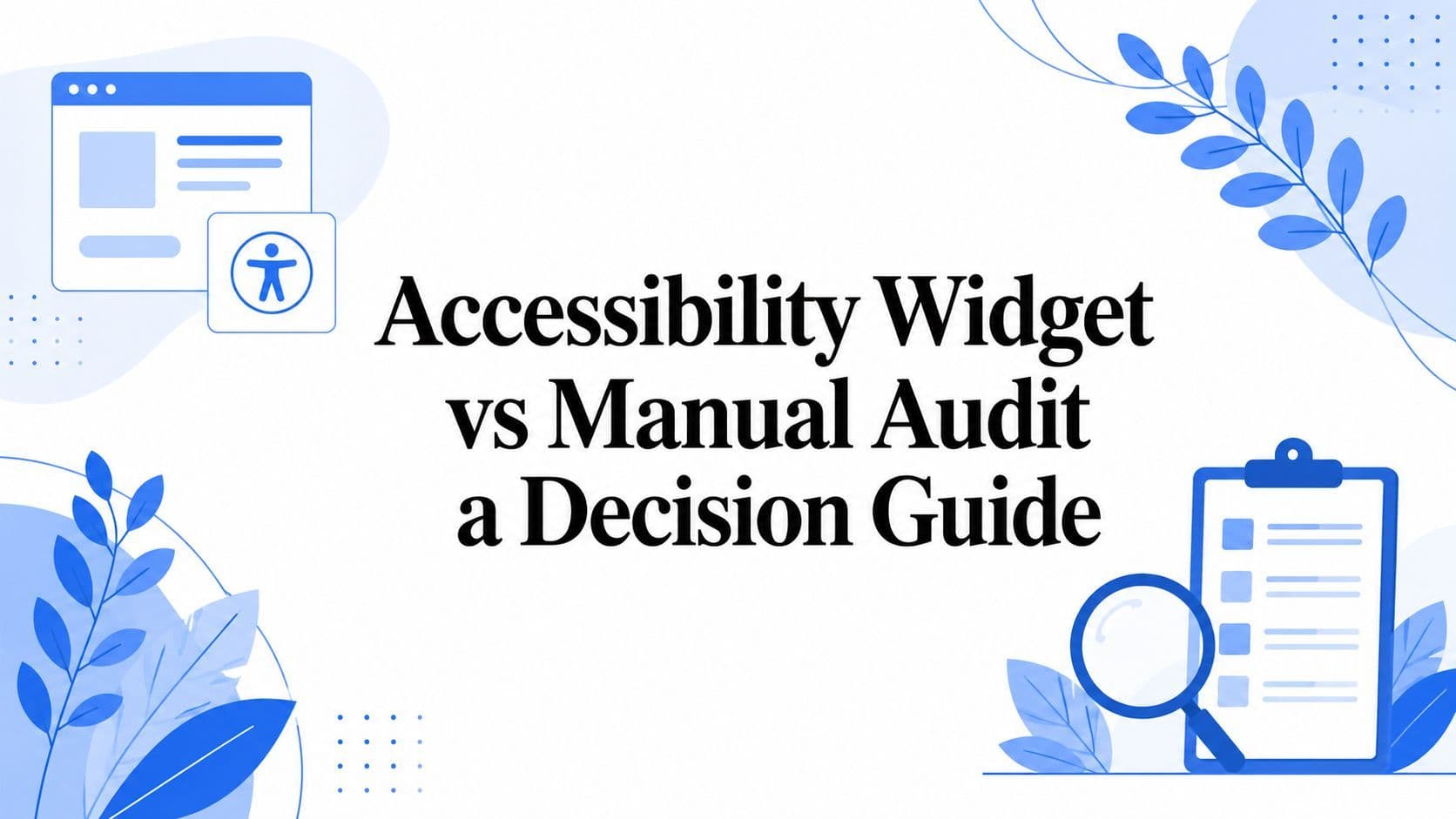 Cover image for Accessibility Widget vs Audit vs Automated: How to Choose