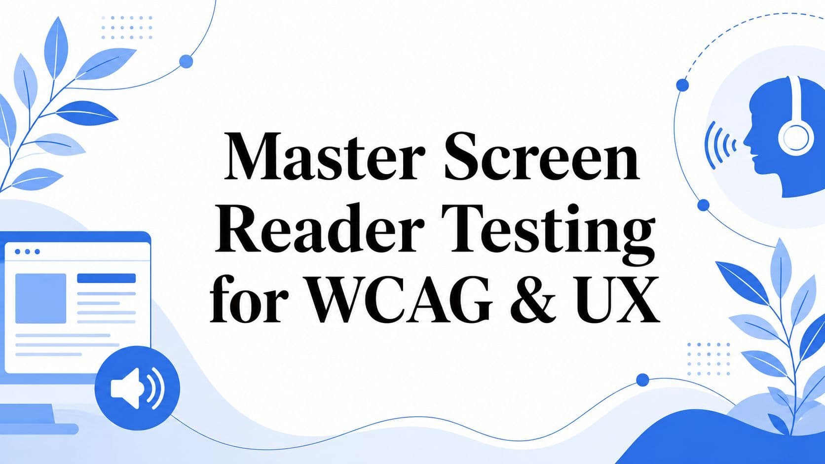 Cover image for Master Screen Reader Testing for WCAG & UX