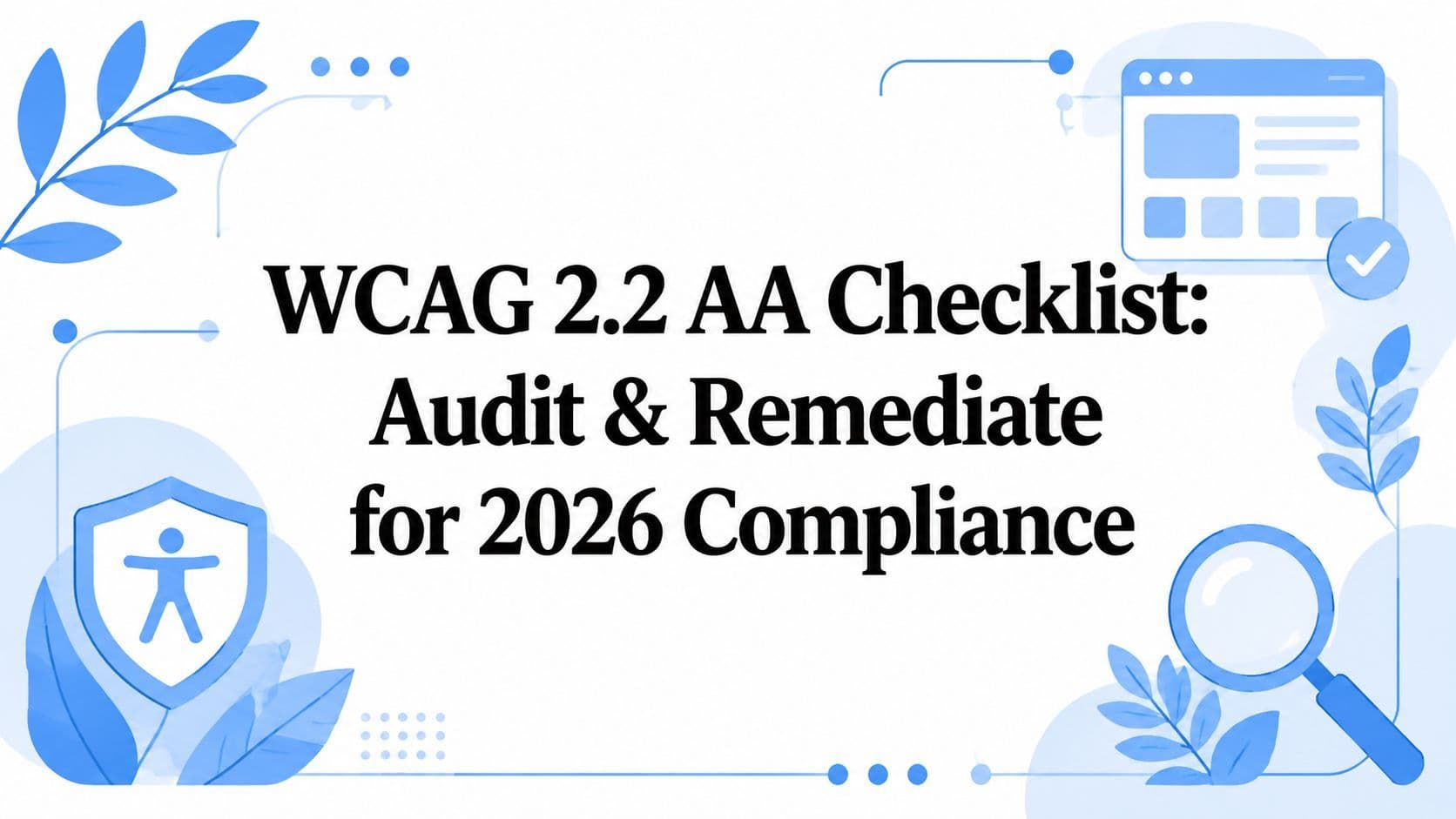 Cover image for WCAG 2.2 AA Checklist: Audit & Remediate for 2026 Compliance