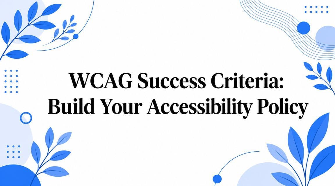 Cover image for WCAG Success Criteria: Build Your Accessibility Policy